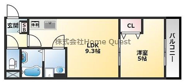 PARKSIDE　MITO 104｜大阪府東大阪市友井2丁目(賃貸アパート1LDK・1階・33.61㎡)の写真 その2