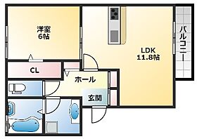 セントコリーヌD棟  ｜ 大阪府東大阪市南上小阪（賃貸アパート1LDK・1階・46.28㎡） その2