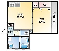 クリエオーレ菱屋西 201 ｜ 大阪府東大阪市菱屋西6丁目2-58（賃貸アパート1LDK・2階・34.99㎡） その2