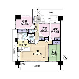 ル・サンク皆賀 4LDKの間取図画像