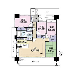 ル・サンク皆賀 4LDKの間取図画像