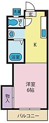 ベイウィンイマフク 1Kの間取図画像