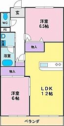 グランテラスソラ 2LDKの間取図画像