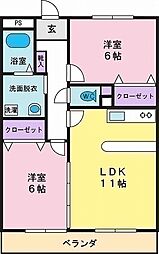 グラン・ヴェルジュ 2LDKの間取図画像