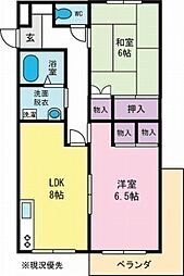 M'sガーデン 2LDKの間取図画像
