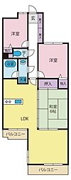 ダイアパレス甲府宮前 3LDKの間取図画像