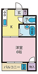 コーポ岱久 1Kの間取図画像