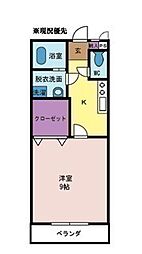 エムロードゥM 1Kの間取図画像