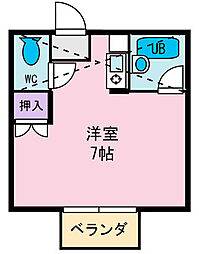 モンヴェール ワンルームの間取図画像
