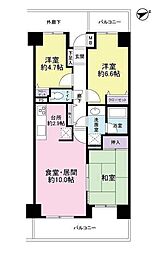 ツインエルシティ千葉2番館 3LDKの間取図画像