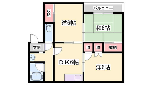 兵庫県高砂市曽根町(賃貸アパート3DK・2階・54.06㎡)の写真 その2