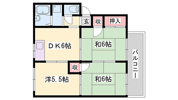 津南コーポラス ｜兵庫県姫路市網干区津市場(賃貸アパート3DK・1階・49.42㎡)の写真 その2