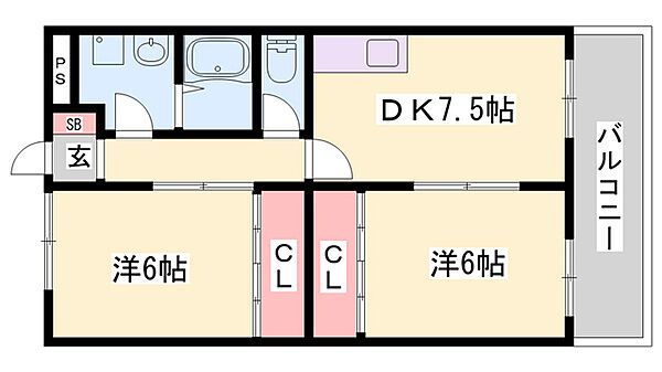 イーストI&Ｄ ｜兵庫県小野市中町(賃貸マンション2DK・3階・47.38㎡)の写真 その2