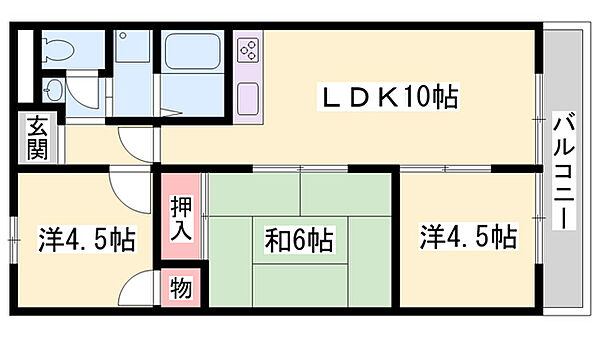 ロフティ津市場 ｜兵庫県姫路市網干区津市場(賃貸アパート3LDK・1階・56.00㎡)の写真 その2