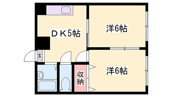 兵庫県加古川市別府町中島町(賃貸アパート2DK・1階・42.00㎡)の写真 その2