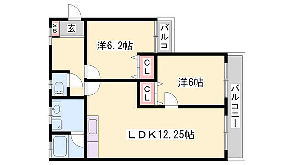 メゾン八代 ｜兵庫県姫路市八代宮前町(賃貸アパート2LDK・1階・60.86㎡)の写真 その2