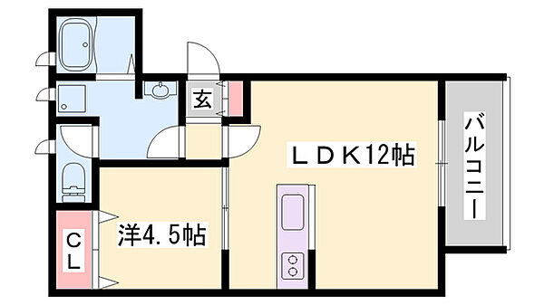 MISTRAL西延末 ｜兵庫県姫路市西延末(賃貸アパート1LDK・2階・40.36㎡)の写真 その2