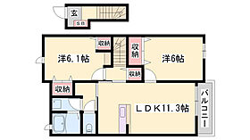 シャングリラＢ  ｜ 兵庫県姫路市広畑区蒲田3丁目（賃貸アパート2LDK・2階・57.07㎡） その2