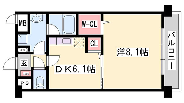 兵庫県姫路市東延末1丁目(賃貸マンション1DK・2階・37.77㎡)の写真 その2