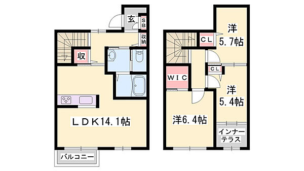 樵風館 ｜兵庫県高砂市曽根町(賃貸アパート3LDK・1階・83.66㎡)の写真 その2