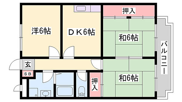 ＭＴ・メゾン ｜兵庫県小野市王子町(賃貸マンション3DK・3階・56.51㎡)の写真 その2