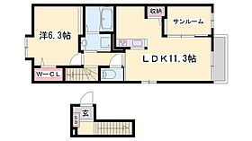 アンジュ　II  ｜ 兵庫県加古川市加古川町友沢（賃貸アパート1LDK・2階・50.74㎡） その2