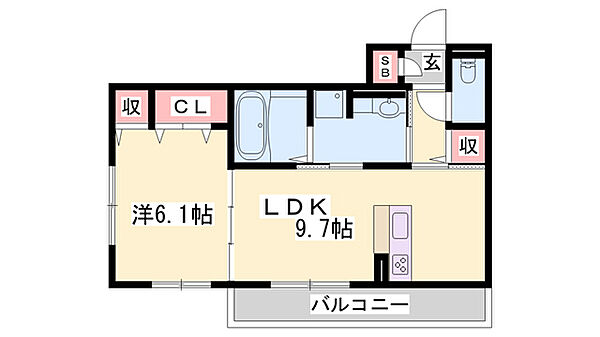 レヴァージュ ｜兵庫県加古川市平岡町一色西2丁目(賃貸アパート1LDK・2階・42.32㎡)の写真 その2