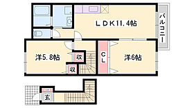 ベルコート  ｜ 兵庫県神崎郡市川町西川辺（賃貸アパート2LDK・2階・55.81㎡） その2