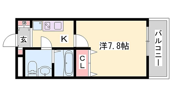 ＧＬＡハート飾磨Ａ棟 ｜兵庫県姫路市飾磨区天神(賃貸アパート1K・2階・24.65㎡)の写真 その2