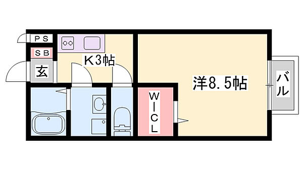 クレセントコート ｜兵庫県姫路市御立中4丁目(賃貸アパート1K・2階・30.03㎡)の写真 その2