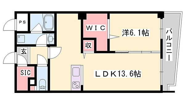 KS Grand River ｜兵庫県姫路市忍町(賃貸マンション1LDK・5階・52.27㎡)の写真 その1