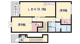 アウローラＦ  ｜ 兵庫県神崎郡福崎町福田（賃貸アパート2LDK・2階・57.02㎡） その2