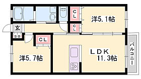 ローザンコート  ｜ 兵庫県相生市向陽台（賃貸アパート2LDK・2階・47.77㎡） その2