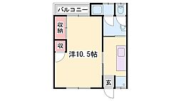 城北ハイツ 1Kの間取図画像
