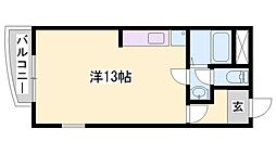 シティライフ保城 5階ワンルームの間取り