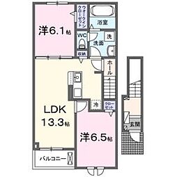 メゾン ド グレースEAST2 2LDKの間取図画像