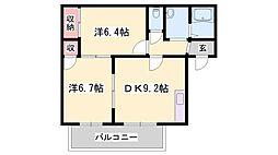 ウエダポピンズ 2DKの間取図画像