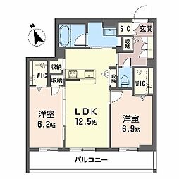 Seaside House 2LDKの間取図画像