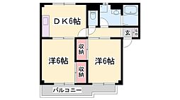 メゾン永豊 2DKの間取図画像