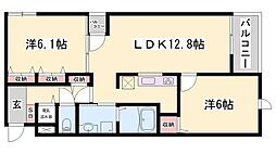 サンリット・レジデンス 2LDKの間取図画像