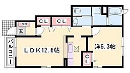 サンセール4 1LDKの間取図画像