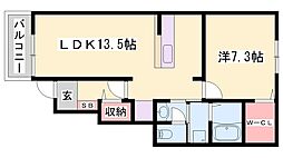 ブリズコリーヌ 1LDKの間取図画像