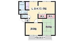 エムエスハイツS棟 2LDKの間取図画像