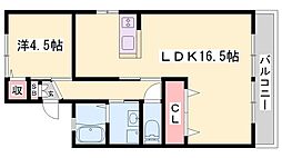 セジュールタデノ 1LDKの間取図画像