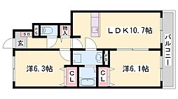 ロワジール 2LDKの間取図画像