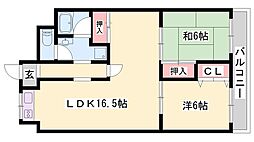 メゾンやすむろ1棟 2LDKの間取図画像