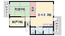 砥堀第2コーポラス 2DKの間取図画像