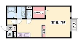 ドミールK ワンルームの間取図画像