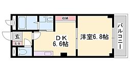 リヴィエール 1DKの間取図画像