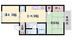 サンヴェール春日 2DKの間取図画像